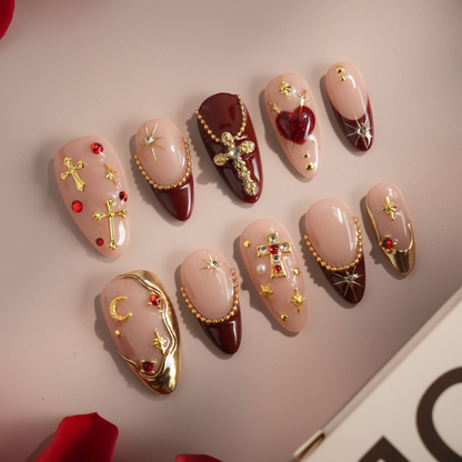 Winter Reverie press-on nails - image 10 of 15, milky cloud dancer almond