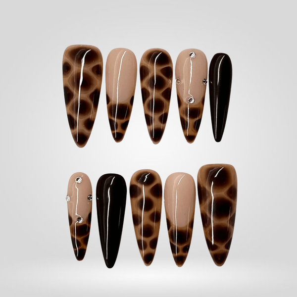 Cocoa Shell | Floral Almond Press-Ons press-on nail set