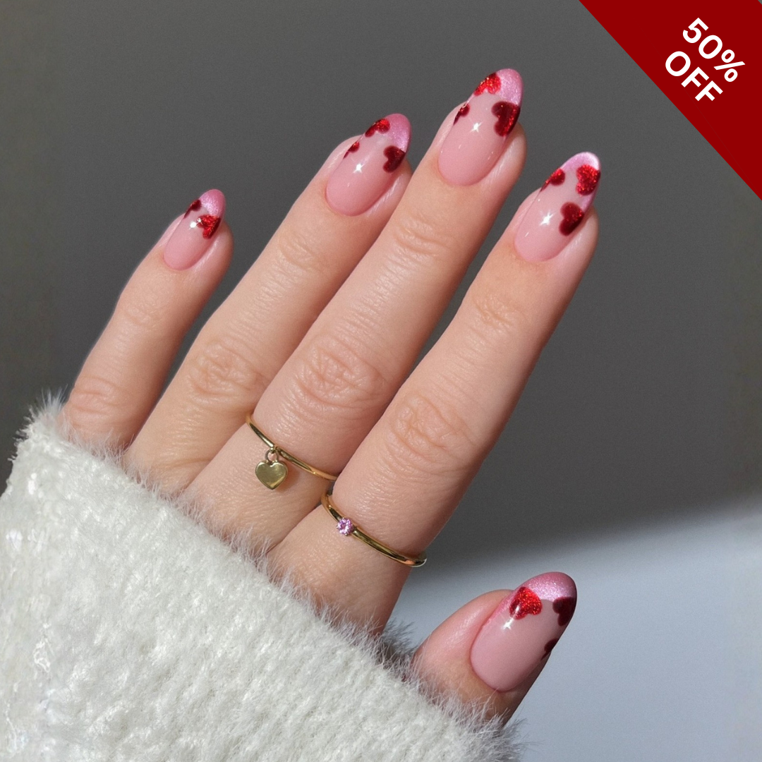 Velvet Valentine press-on nails - image 5 of 12, cat-eye velvet almond