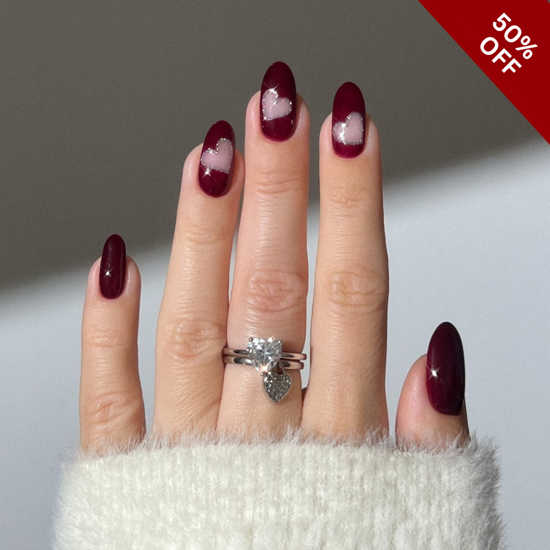 Velvet Valentine press-on nails - image 7 of 12, cat-eye velvet almond