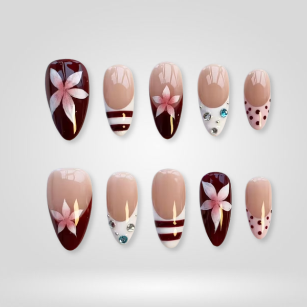 Wine Blossom | Butter Yellow Almond Press-Ons press-on nail set