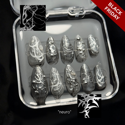 Eternal Chrome press-on nails on hand - lifestyle photo, 3d sculptural finish
