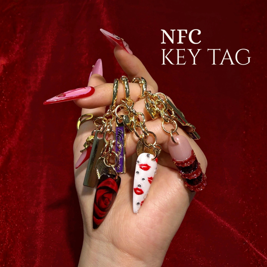 NFC Nail Keychain Bowtie Nail Box accessory - image 1 of 12
