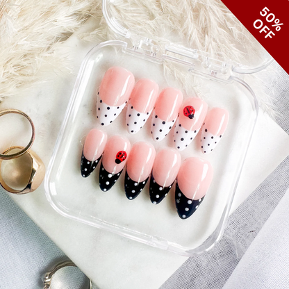 Modern Muse press-on nails - image 5 of 11, polka dot almond