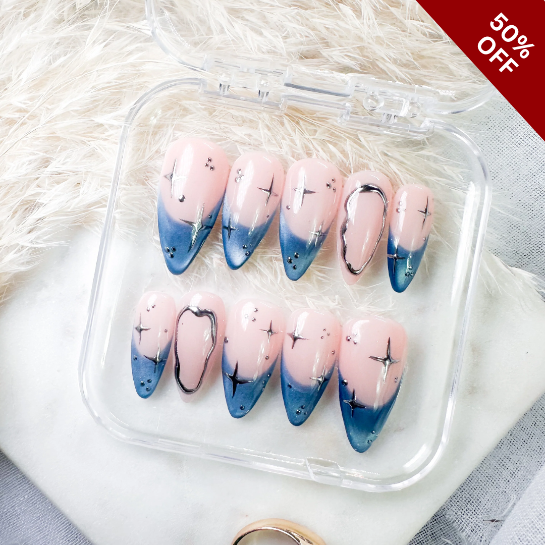Modern Muse press-on nails - image 7 of 11, polka dot almond