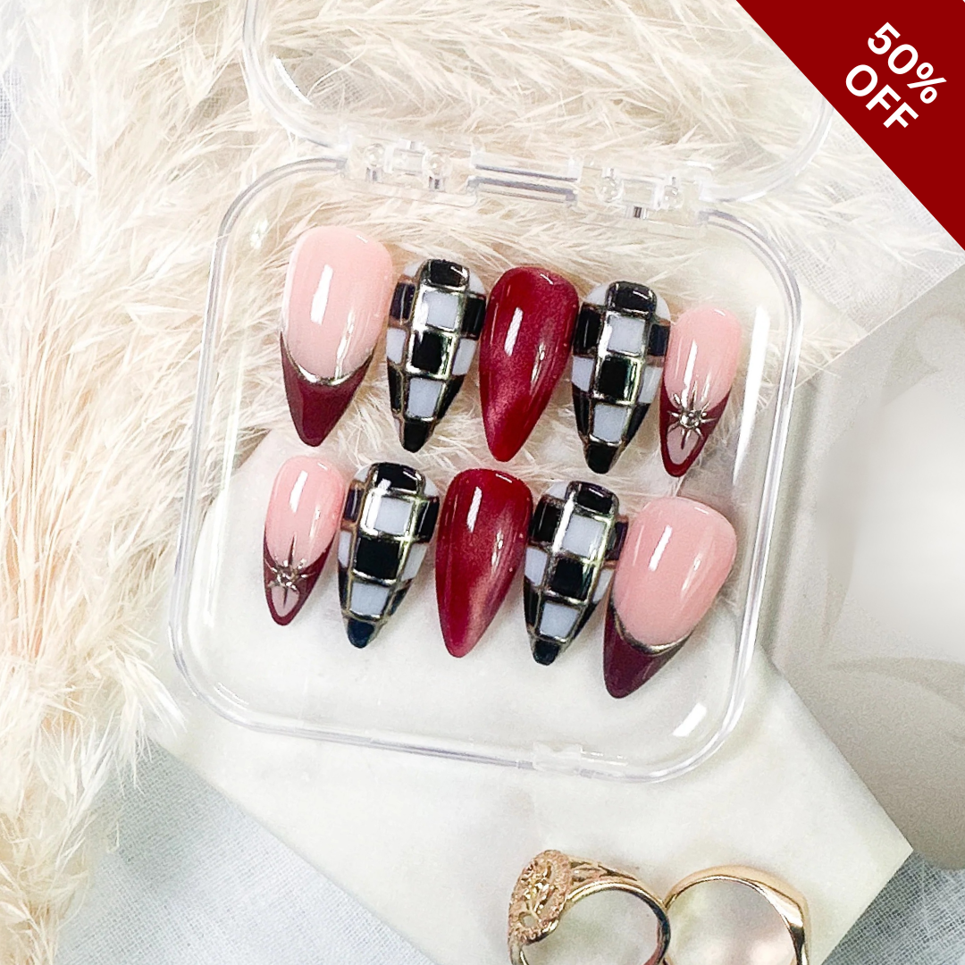 Modern Muse press-on nails - image 8 of 11, polka dot almond