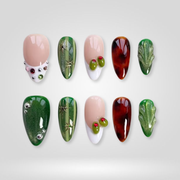 Emerald Glow | Butter Yellow Almond Press-Ons press-on nail set