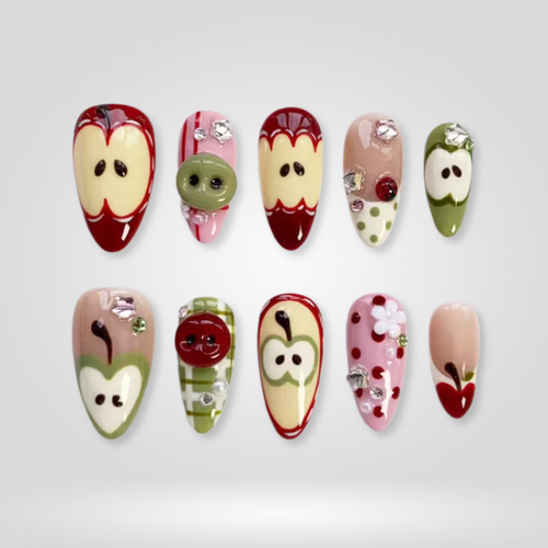 Sweet Apple butter yellow press-on nails - almond shape, front view