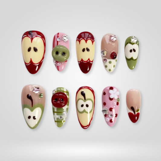 Sweet Apple butter yellow press-on nails - almond shape, front view