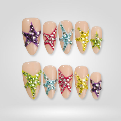 Summer Ocean press-on nails - image 6 of 15, cat-eye velvet almond
