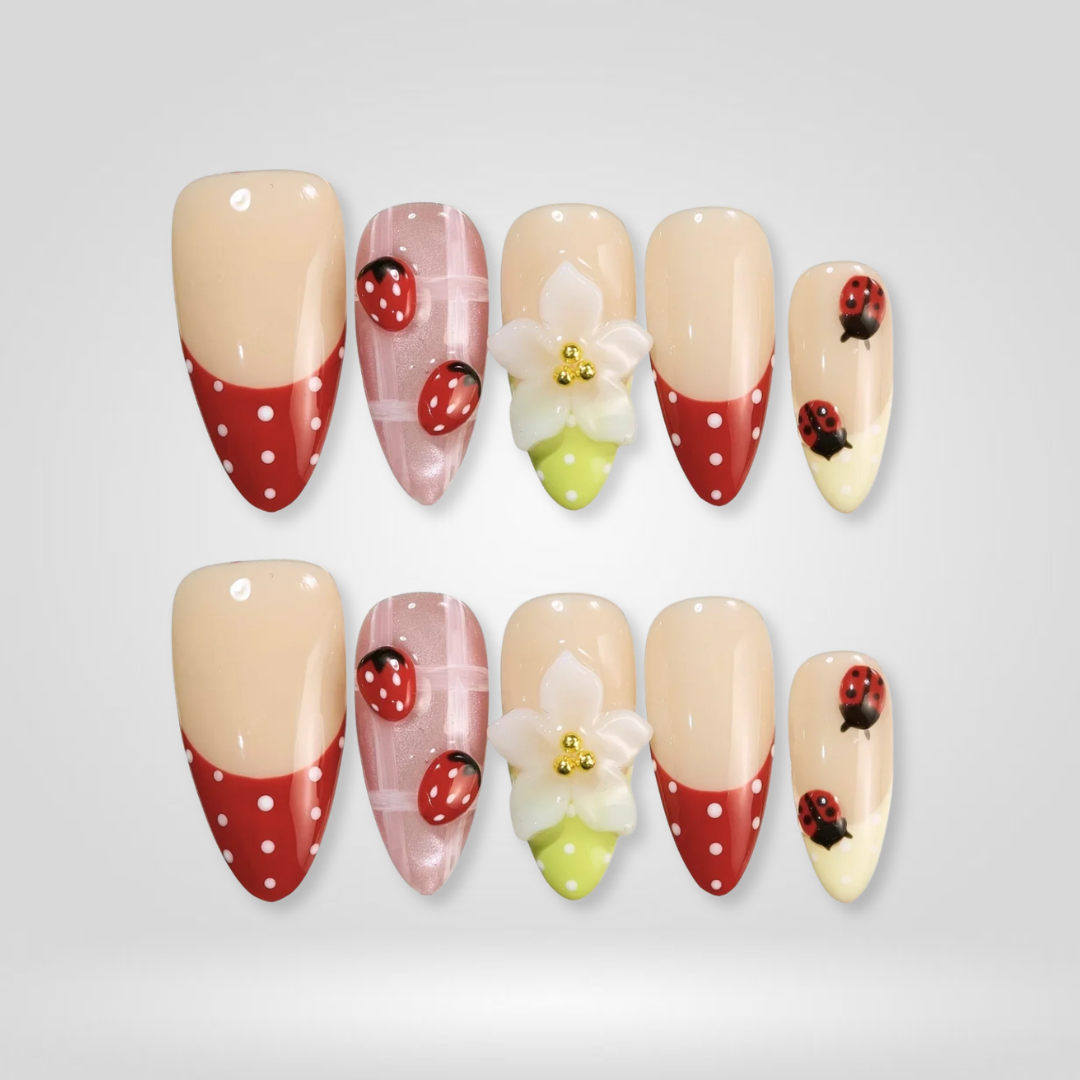 Summer Ocean press-on nails - image 7 of 15, cat-eye velvet almond