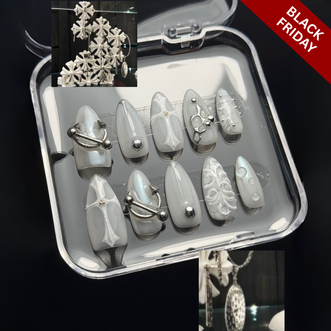 Eternal Chrome press-on nails - image 5 of 15, 3d sculptural almond