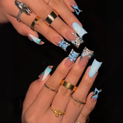 Funky Fusion press-on nails - image 10 of 17, seasonal coffin/ballerina