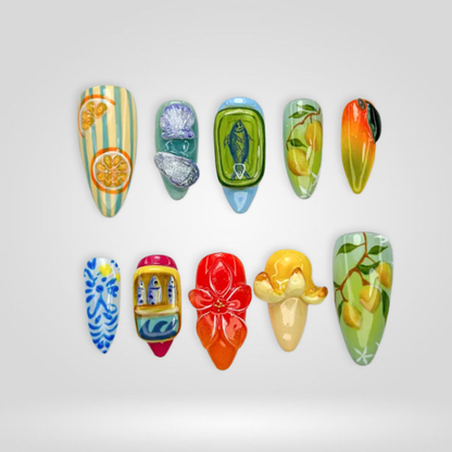 Citrus Market butter yellow press-on nails - almond shape, front view