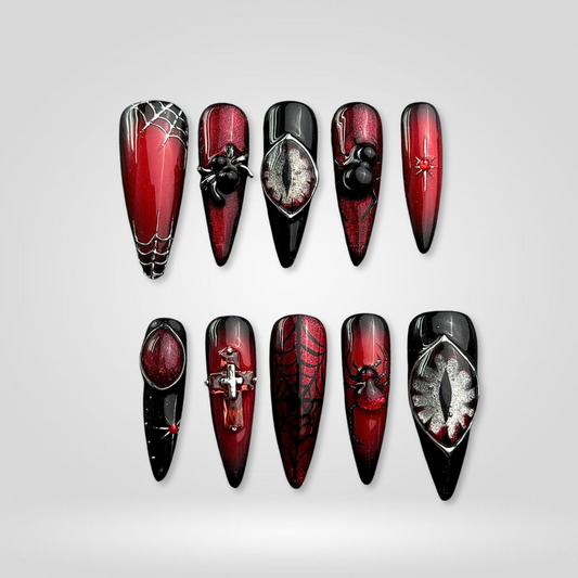 Wicked Beauty seasonal press-on nails - almond shape, front view