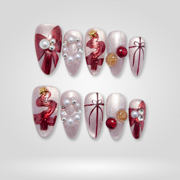 Pearl Gift | Milky Cloud Dancer Almond Press-Ons press-on nail set