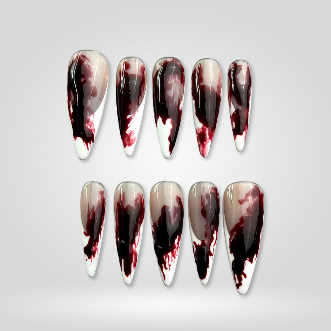 Wicked Beauty press-on nail set - XS to L sizing, seasonal design