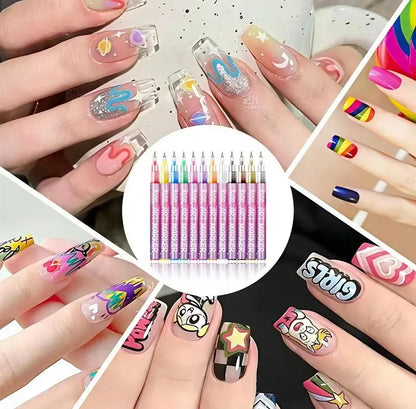 12 Colors Nail Marker Pen Bowtie Nail Box nail tool - image 8 of 14