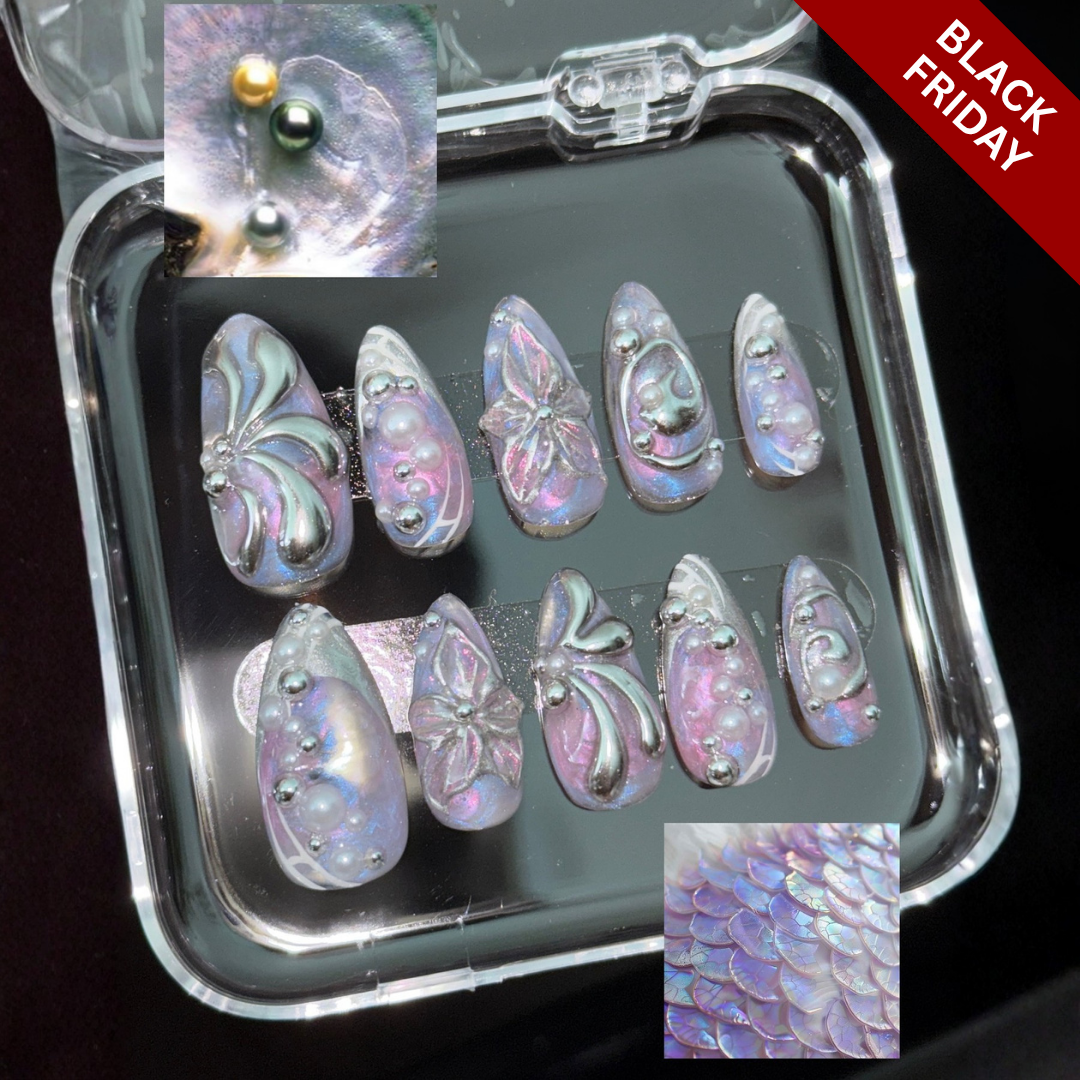 Eternal Chrome press-on nails - image 10 of 15, 3d sculptural almond
