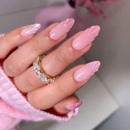 Seashell Blossom press-on nails - image 6 of 11, cat-eye velvet almond