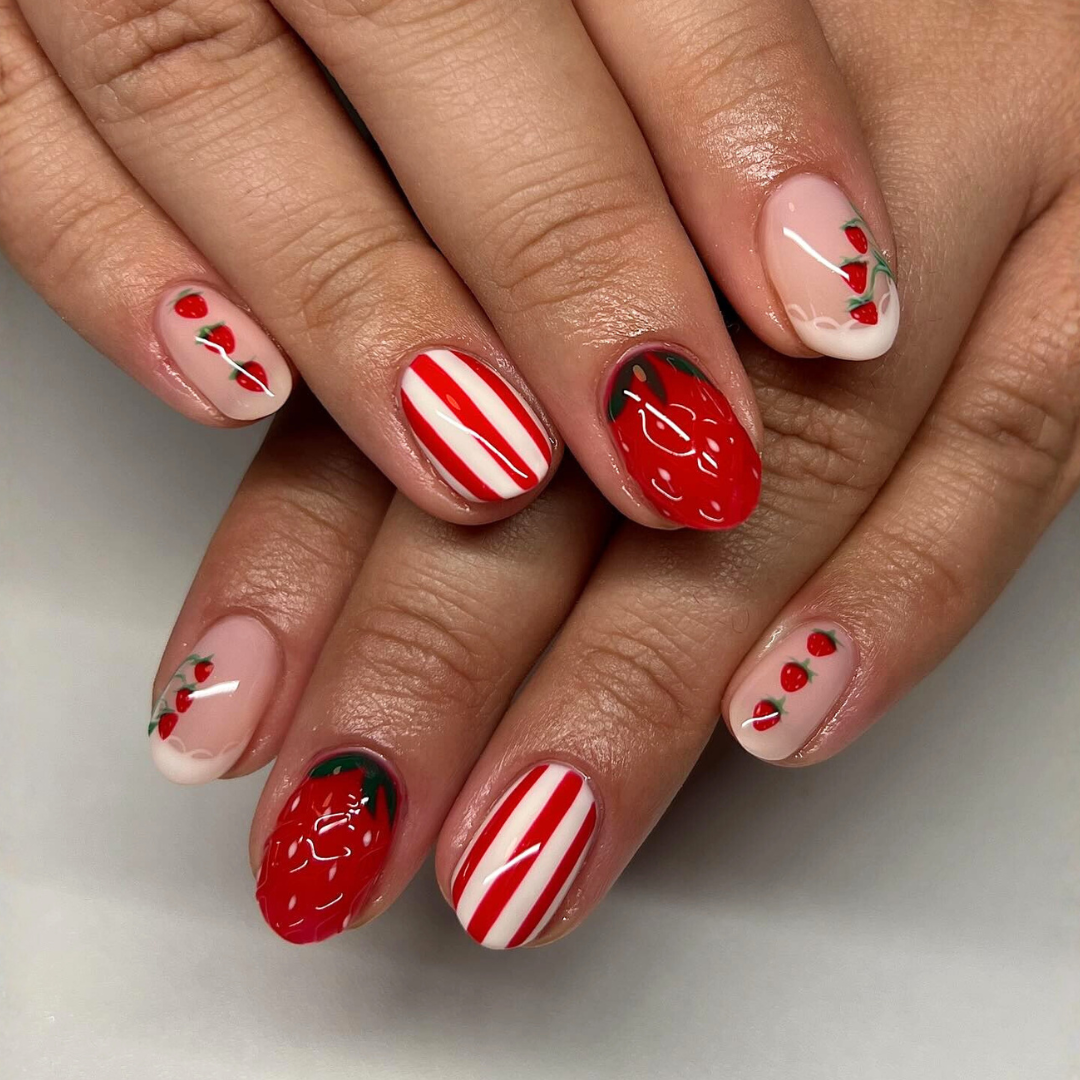 Blooming Picnic press-on nails - image 5 of 15, cat-eye velvet almond