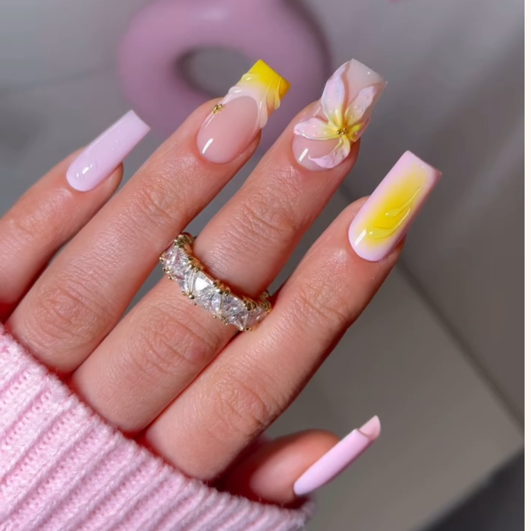 Seashell Blossom press-on nails - image 7 of 11, cat-eye velvet almond