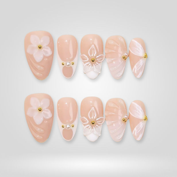 Aurora Soft | Floral Almond Press-Ons press-on nail set