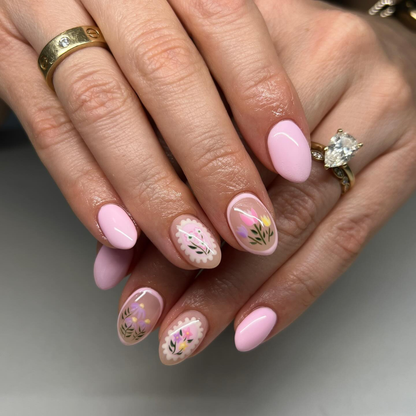 Blooming Picnic press-on nails - image 6 of 15, cat-eye velvet almond