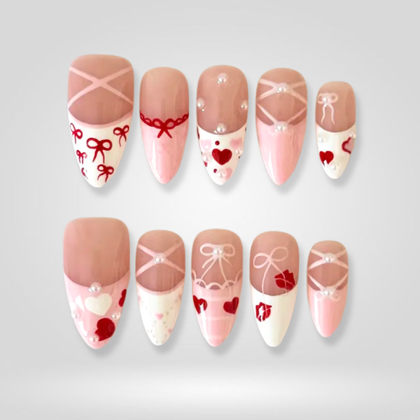 Sweet Ribbon | Seasonal Almond Press-Ons press-on nail set