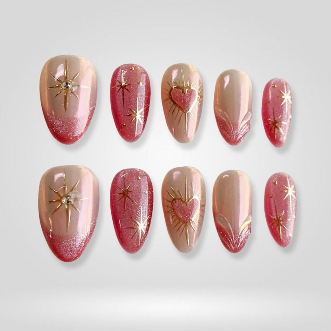 Pearl Kiss milky cloud dancer press-on nails - almond shape, front view