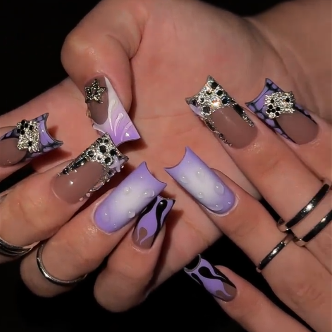 Funky Fusion press-on nails - image 14 of 17, seasonal coffin/ballerina