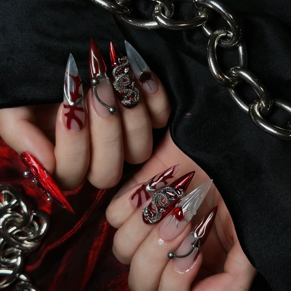 Blood Rose | Seasonal Almond Press-Ons press-on nail set