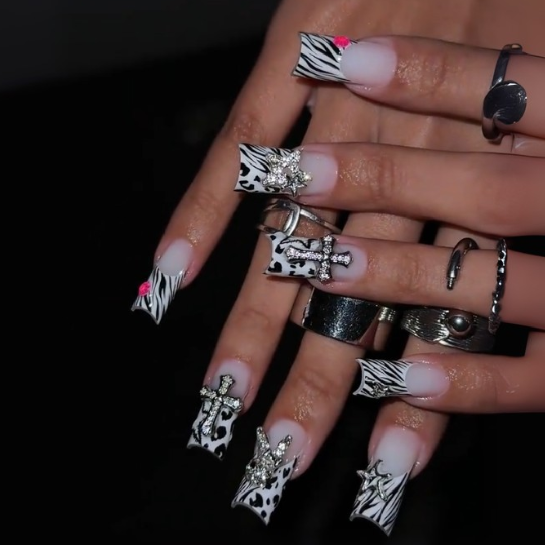 Funky Chrome press-on nails - image 8 of 15, pearl-shift square