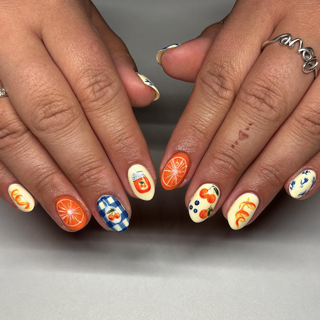 Blooming Picnic press-on nails - image 8 of 15, cat-eye velvet almond