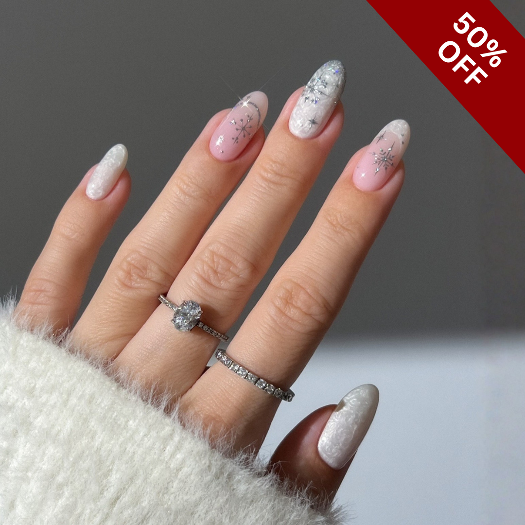 Holiday Sparkle press-on nails - image 5 of 12, ombre gradient almond