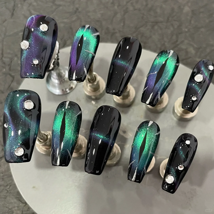 Ethereal Eyes press-on nails - image 9 of 15, pearl-shift almond
