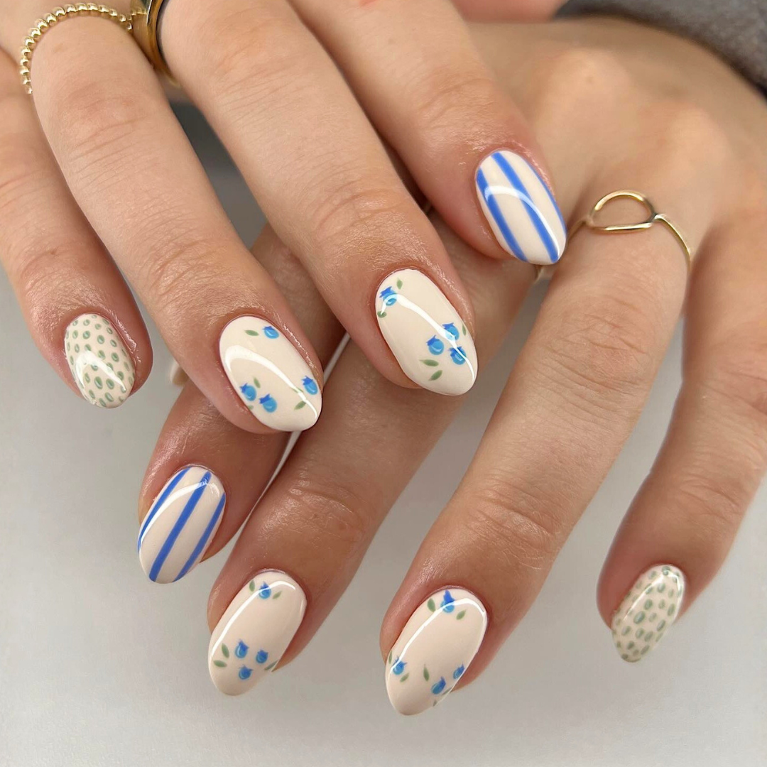 Blooming Picnic press-on nails - image 12 of 15, cat-eye velvet almond