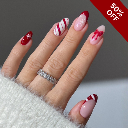 Holiday Sparkle press-on nails - image 8 of 12, ombre gradient almond