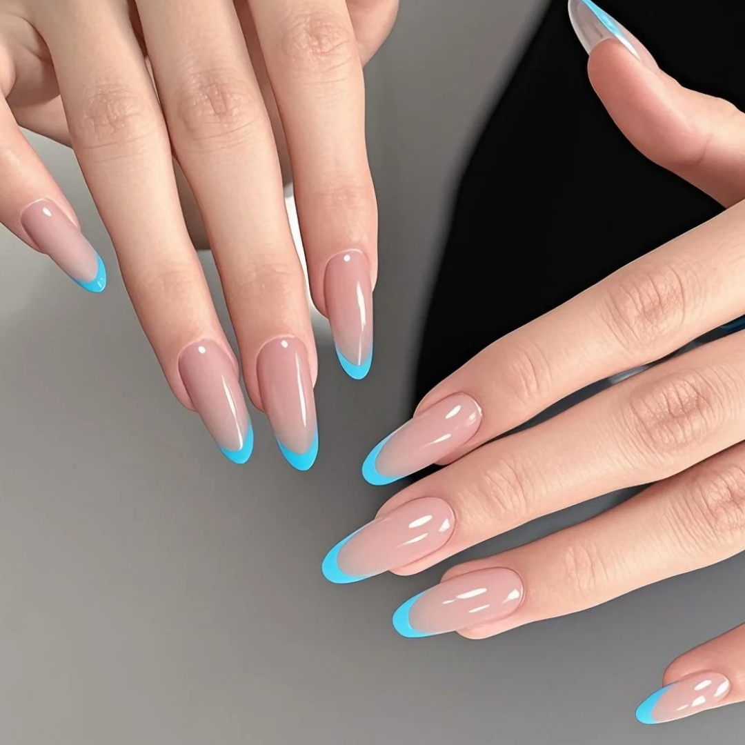 Elegant French press-on nails - image 6 of 15, french tip almond