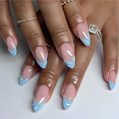 Elegant French press-on nails - image 10 of 15, french tip almond