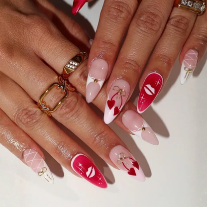 Valentine Romance press-on nails - image 5 of 15, cat-eye velvet almond