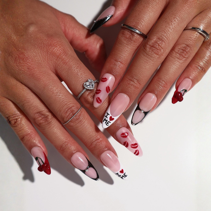 Valentine Romance press-on nails - image 6 of 15, cat-eye velvet almond