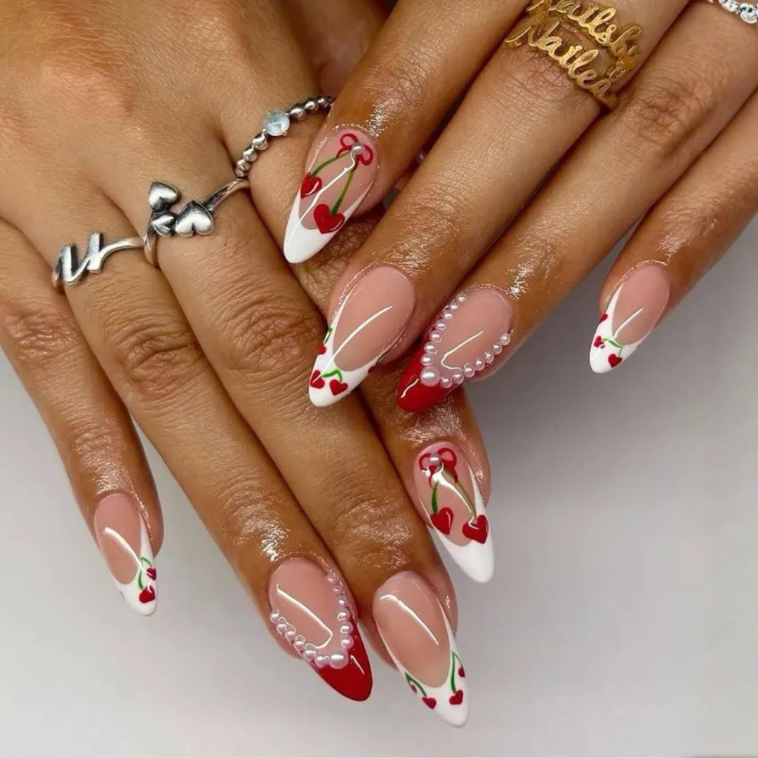 Valentine Romance press-on nails - image 7 of 15, cat-eye velvet almond