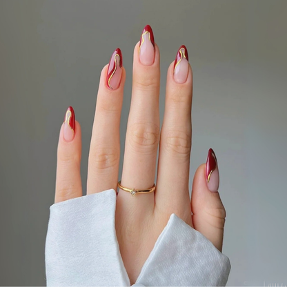 Elegant French press-on nails - image 11 of 15, french tip almond