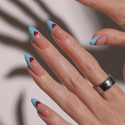 Elegant French press-on nails - image 12 of 15, french tip almond