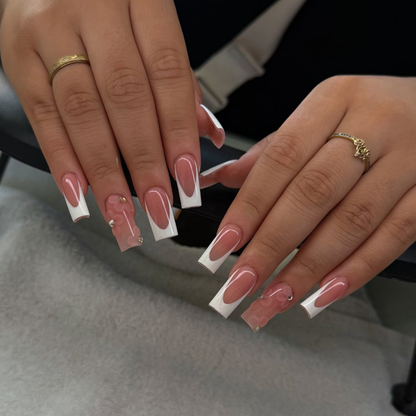 Elegant French press-on nails - image 7 of 15, french tip almond