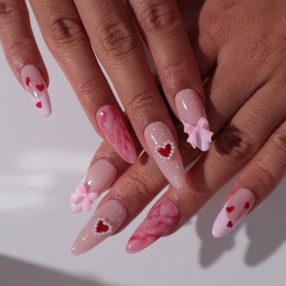 Valentine Romance press-on nails - image 11 of 15, cat-eye velvet almond