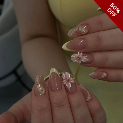 Soft Petals press-on nails close-up texture detail - cat-eye velvet finish, US shipping