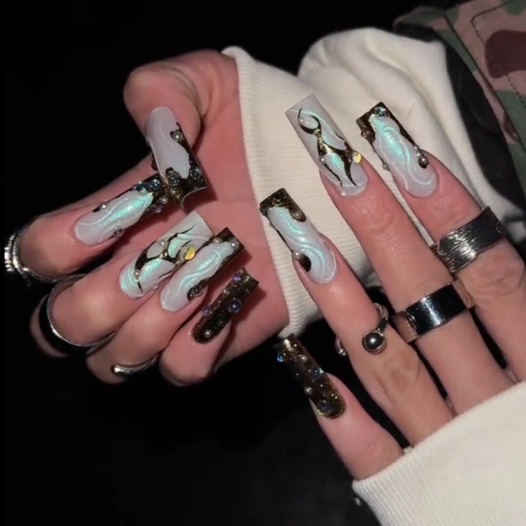 Funky Fusion press-on nails - image 11 of 17, seasonal coffin/ballerina