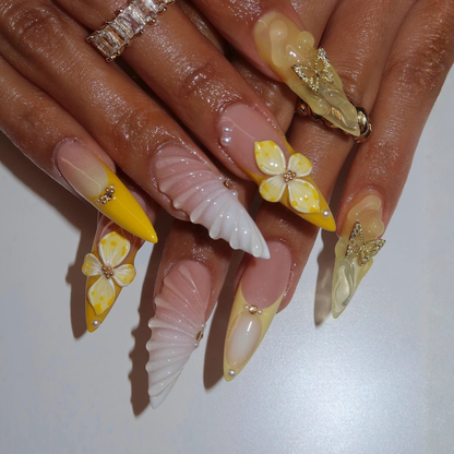 Tropical Muse press-on nails - image 9 of 15, cat-eye velvet almond